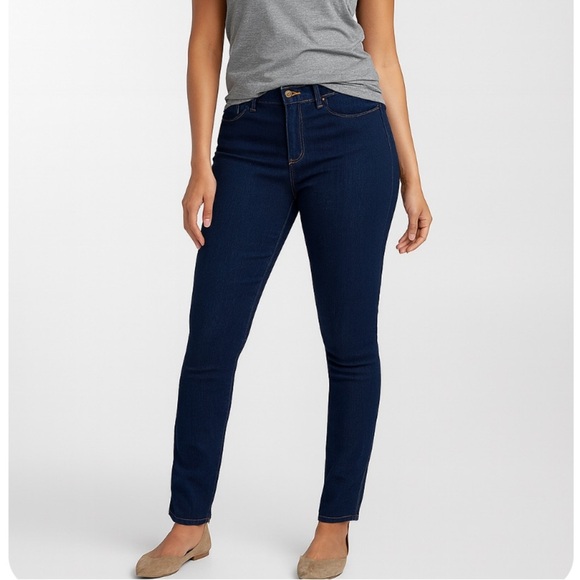 Democracy jeans AB technology slimming dark wash stretch skinny denim SZ 2 - Picture 1 of 8